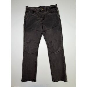 G Fried Denim Pants Men 34x30 Slim Straight Black Stretch Jeans Moto Double Knee